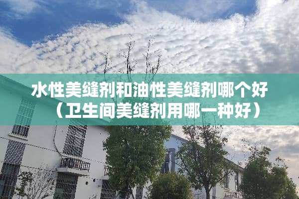 水性美缝剂和油性美缝剂哪个好（卫生间美缝剂用哪一种好）