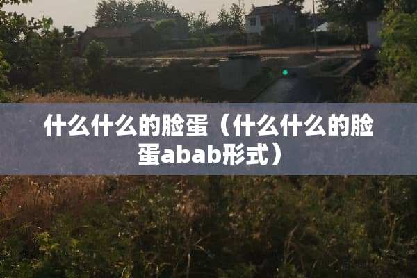 什么什么的脸蛋（什么什么的脸蛋abab形式）