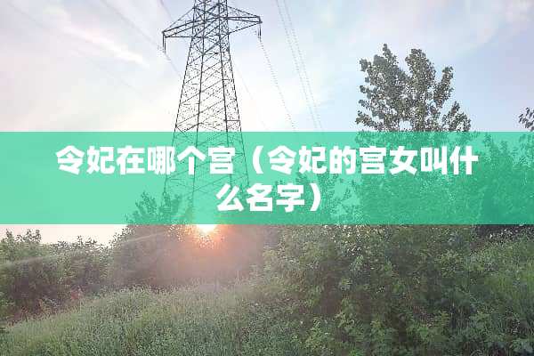 令妃在哪个宫（令妃的宫女叫什么名字）