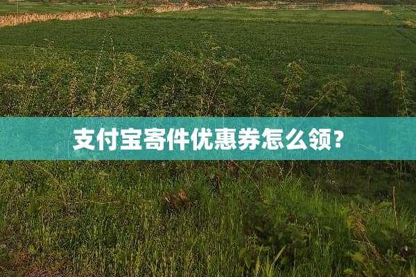 支付宝寄件优惠券怎么领？