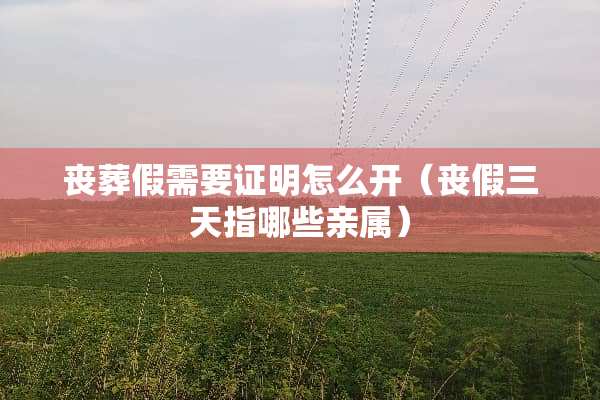 丧葬假需要证明怎么开（丧假三天指哪些亲属）