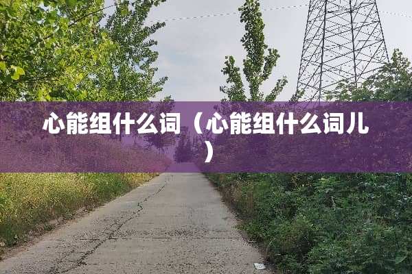 心能组什么词（心能组什么词儿）