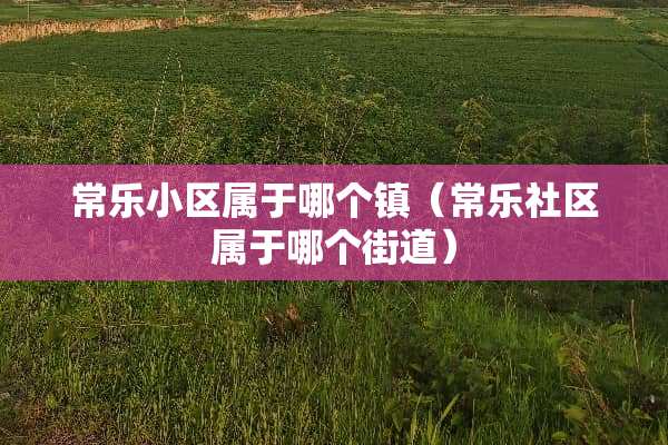 常乐小区属于哪个镇（常乐社区属于哪个街道）