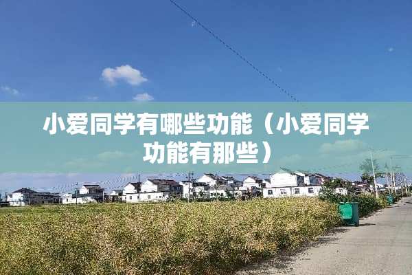 小爱同学有哪些功能（小爱同学功能有那些）