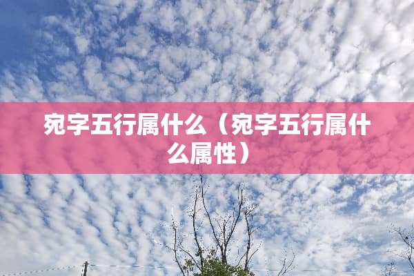 宛字五行属什么（宛字五行属什么属性）