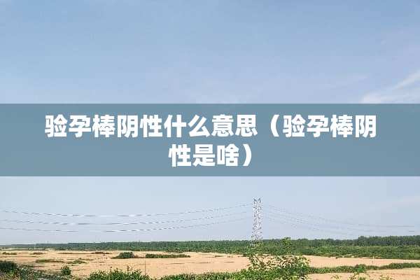 验孕棒*性什么意思（验孕棒*性是啥）