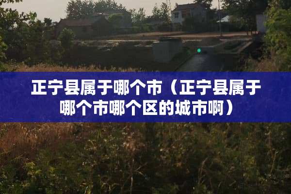 正宁县属于哪个市（正宁县属于哪个市哪个区的城市啊）