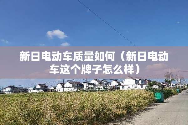 新日电动车质量如何（新日电动车这个牌子怎么样）