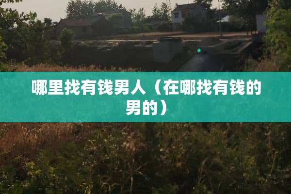 ***有钱男人（在哪找有钱的男的）