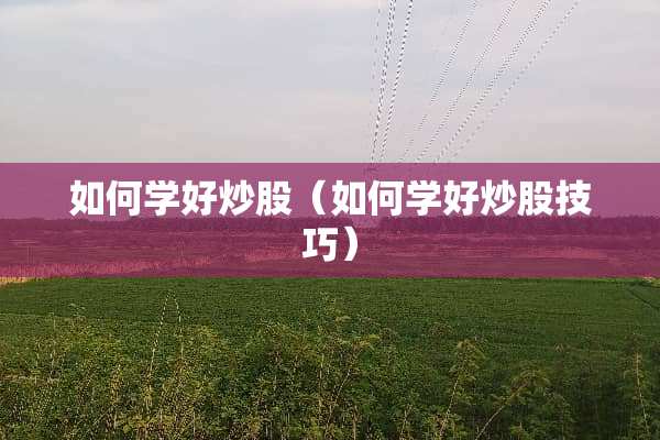 如何学好炒股（如何学好炒股技巧）
