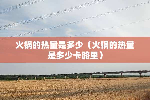 火锅的热量是多少（火锅的热量是多少卡路里）