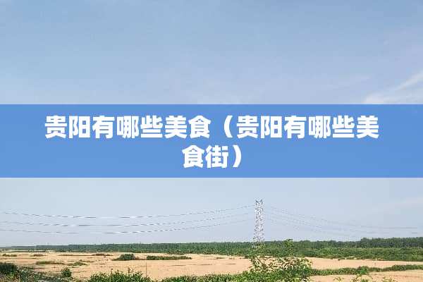 贵阳有哪些美食（贵阳有哪些美食街）
