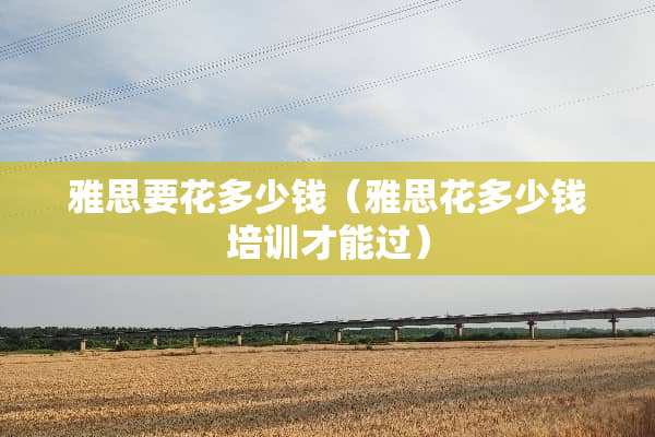 雅思要花多少钱（雅思花多少钱培训才能过）