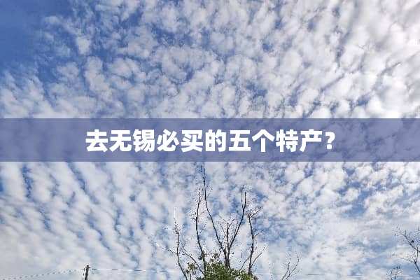 去无锡必买的五个特产？