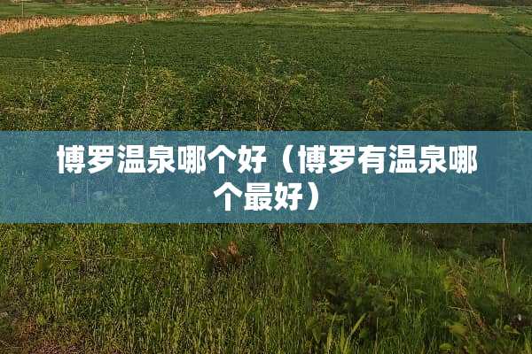 博罗温泉哪个好（博罗有温泉哪个最好）
