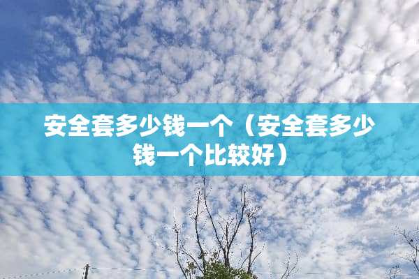 安全套多少钱一个（安全套多少钱一个比较好）
