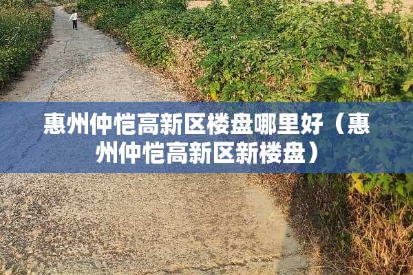 惠州仲恺高新区楼盘哪里好（惠州仲恺高新区新楼盘）