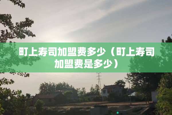 町上寿司加盟费多少（町上寿司加盟费是多少）