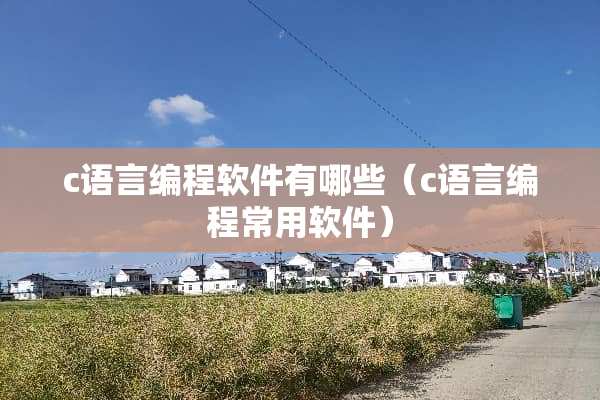 c语言编程软件有哪些（c语言编程常用软件）