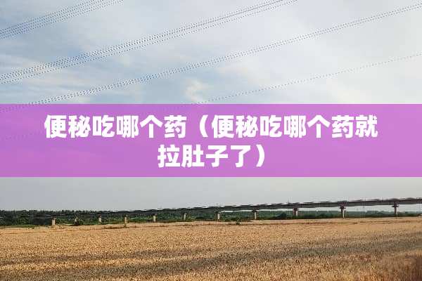 便秘吃哪个药（便秘吃哪个药就拉肚子了）