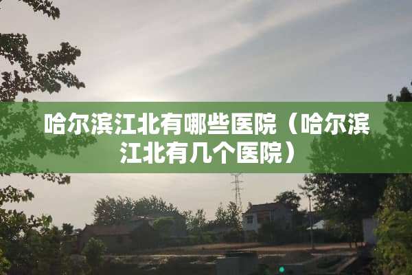 哈尔滨江北有哪些医院（哈尔滨江北有几个医院）
