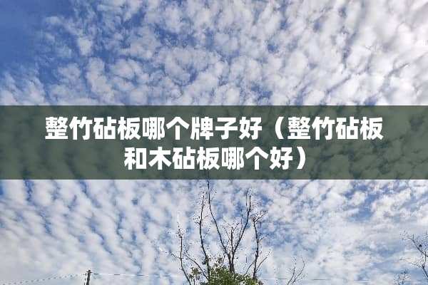 整竹砧板哪个牌子好（整竹砧板和木砧板哪个好）