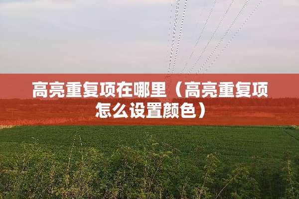 高亮重复项在哪里（高亮重复项怎么设置颜色）