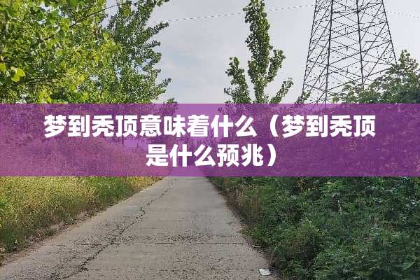 梦到秃顶意味着什么（梦到秃顶是什么预兆）