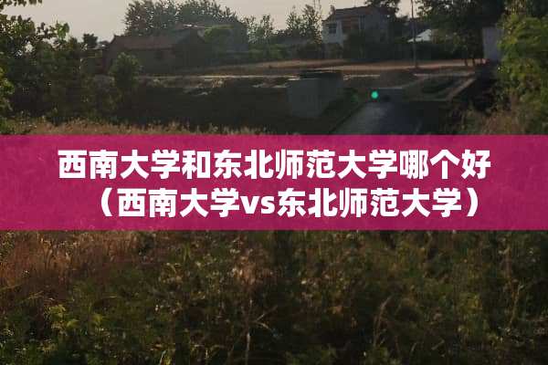 西南大学和东北师范大学哪个好（西南大学vs东北师范大学）