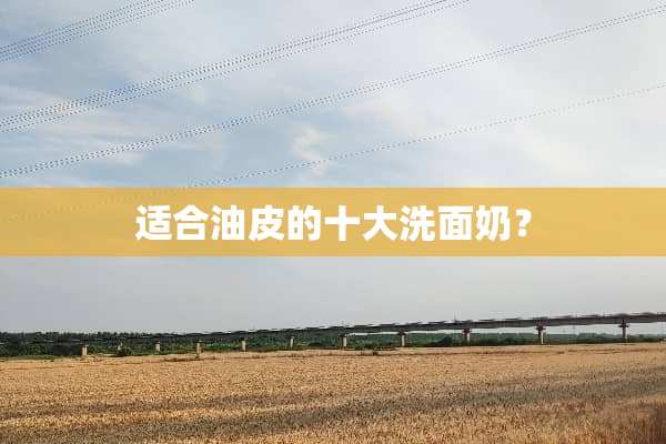 适合油皮的十大洗面奶？
