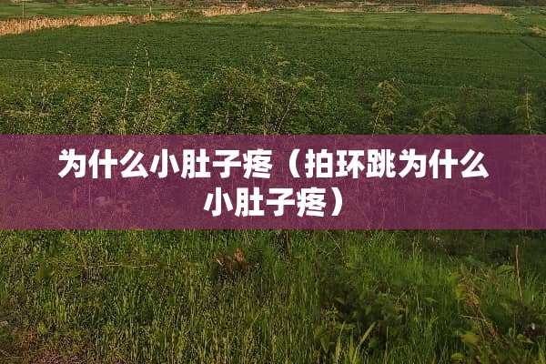 为什么小肚子疼（拍环跳为什么小肚子疼）