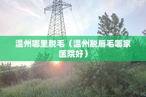 温州哪里脱毛（温州脱唇毛哪家医院好）