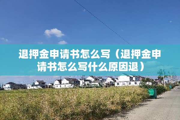 退押金申请书怎么写（退押金申请书怎么写什么原因退）