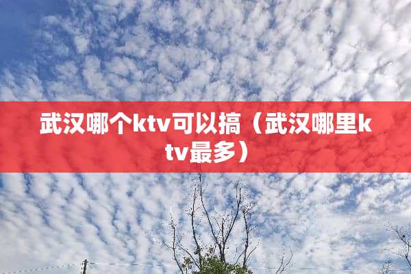 武汉哪个ktv可以搞（武汉哪里ktv最多）