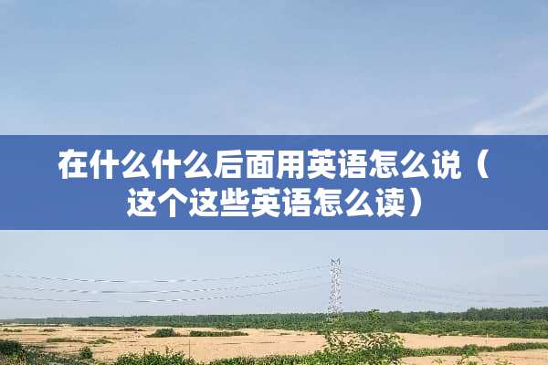 在什么什么后面用英语怎么说（这个这些英语怎么读）