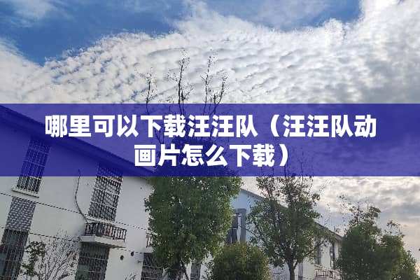 哪里可以下载汪汪队（汪汪队动画片怎么下载）