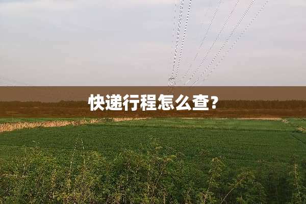 快递行程怎么查？