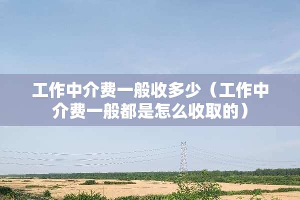 工作中介费一般收多少（工作中介费一般都是怎么收取的）