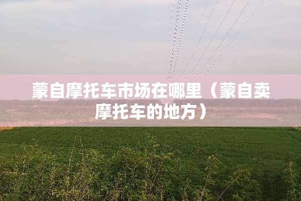 蒙自摩托车市场在哪里（蒙自卖摩托车的地方）