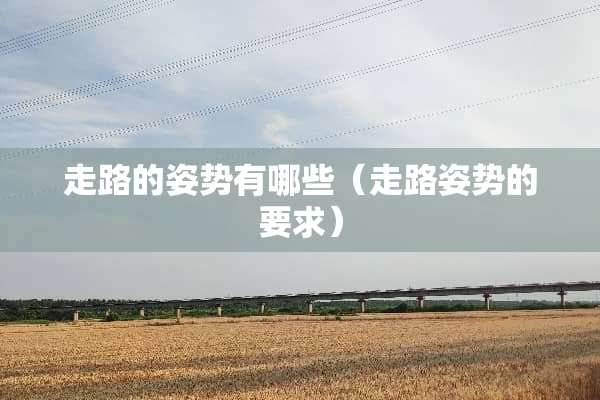 走路的姿势有哪些（走路姿势的要求）