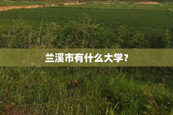 兰溪市有什么大学？