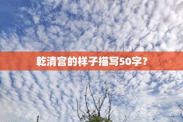 乾清宫的样子描写50字？