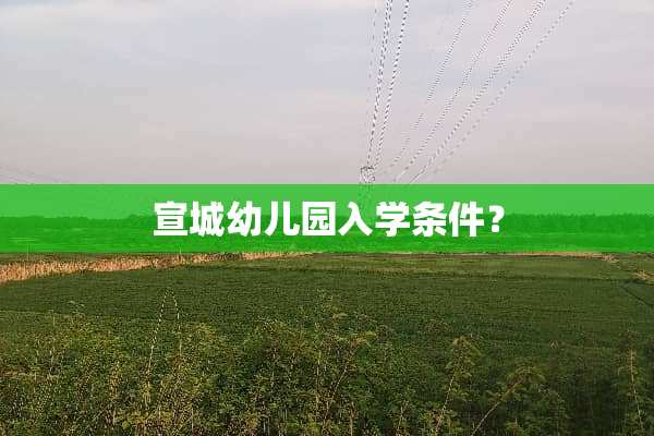 宣城幼儿园入学条件？