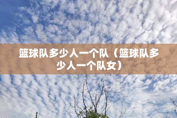 篮球队多少人一个队（篮球队多少人一个队女）
