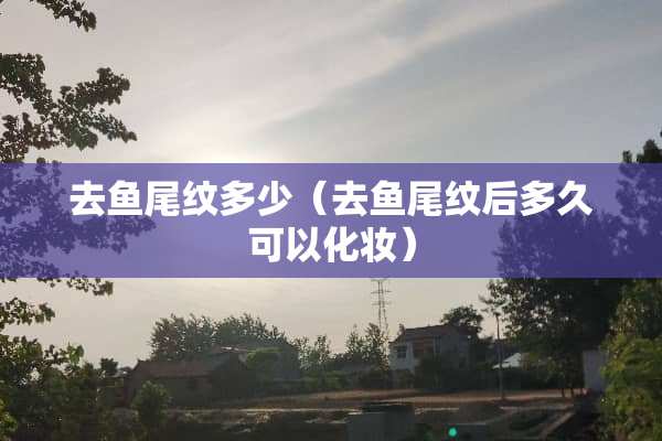 去鱼尾纹多少（去鱼尾纹后多久可以化妆）