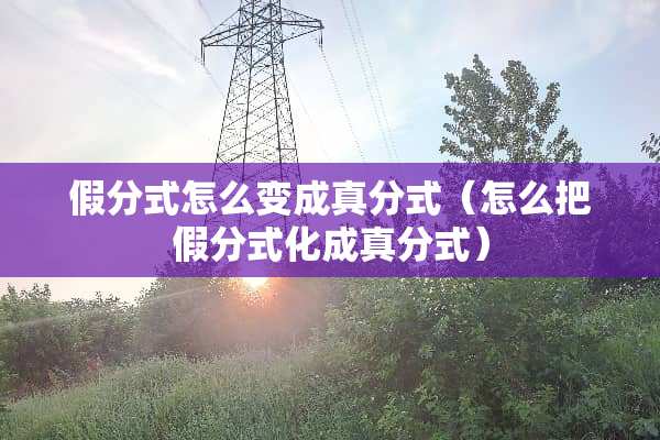 假分式怎么变成真分式（怎么把假分式化成真分式）