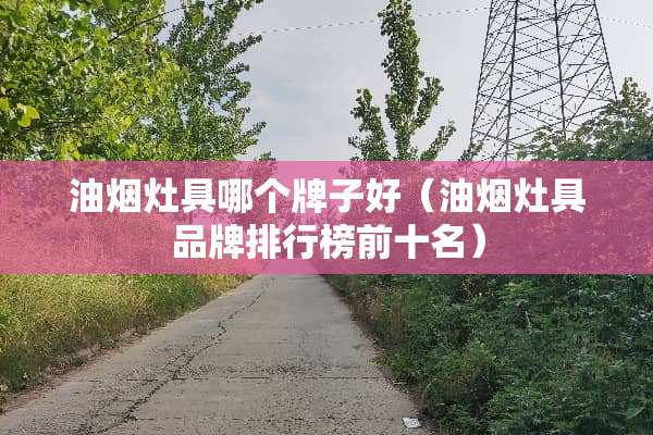油烟灶具哪个牌子好（油烟灶具品牌排行榜前十名）