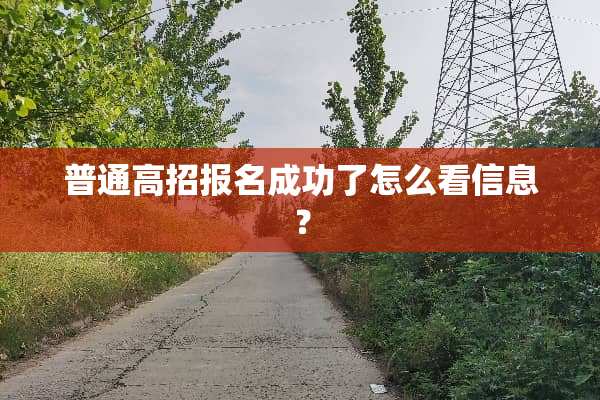 普通高招报名成功了怎么看信息？