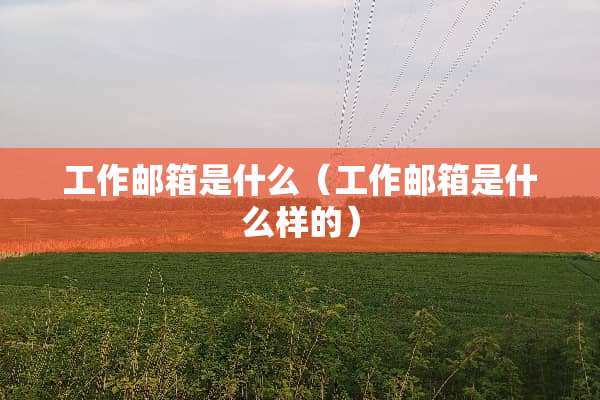 工作邮箱是什么（工作邮箱是什么样的）
