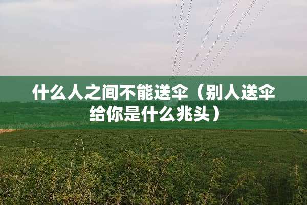 什么人之间不能送伞（别人送伞给你是什么兆头）